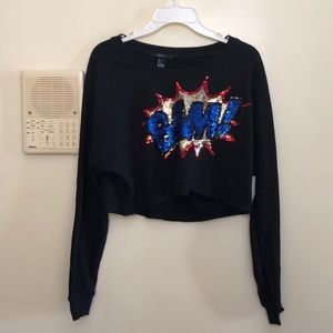Graphic Crop Sweater